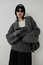 Mohair like knit cardigan