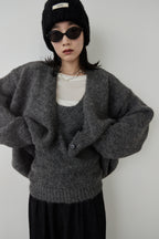 Mohair like knit cardigan