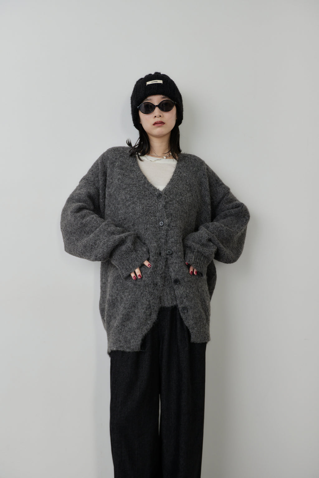 Mohair like knit cardigan