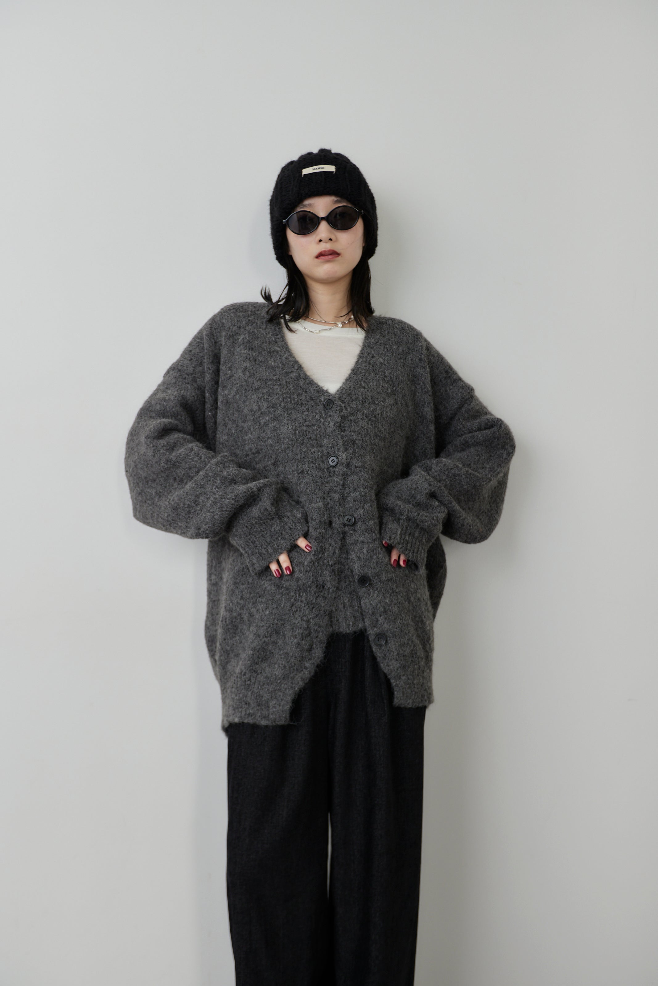 Mohair like knit cardigan