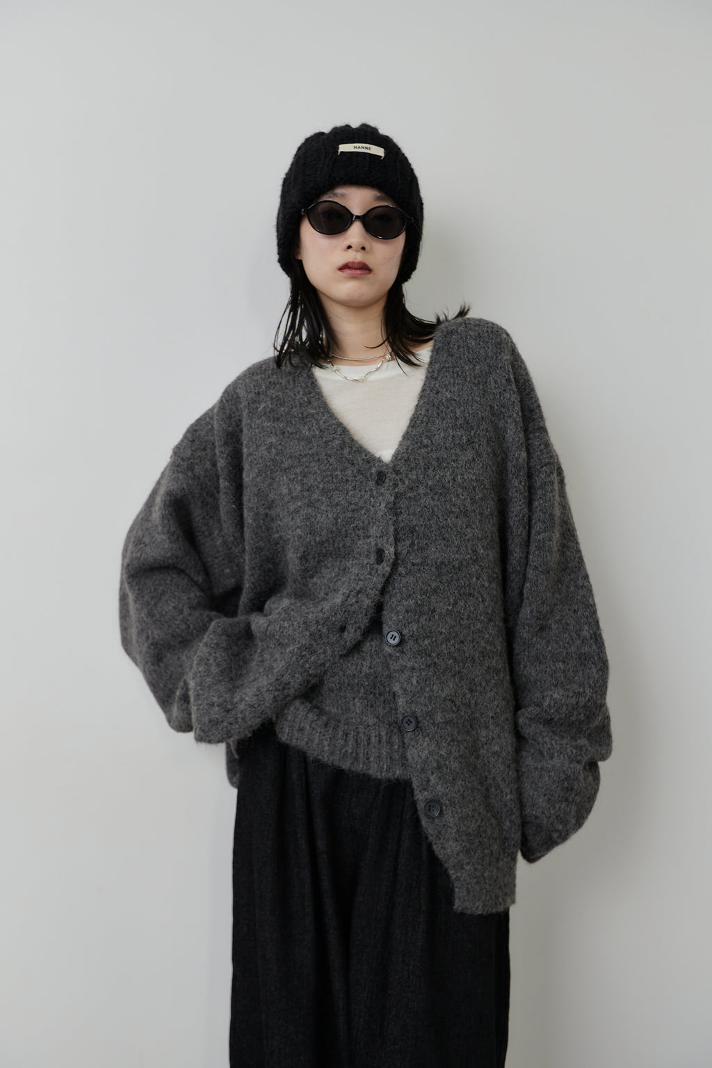 Mohair like knit cardigan