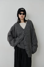 Mohair like knit cardigan