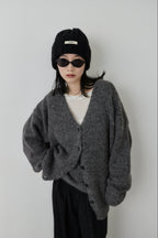 Mohair like knit cardigan