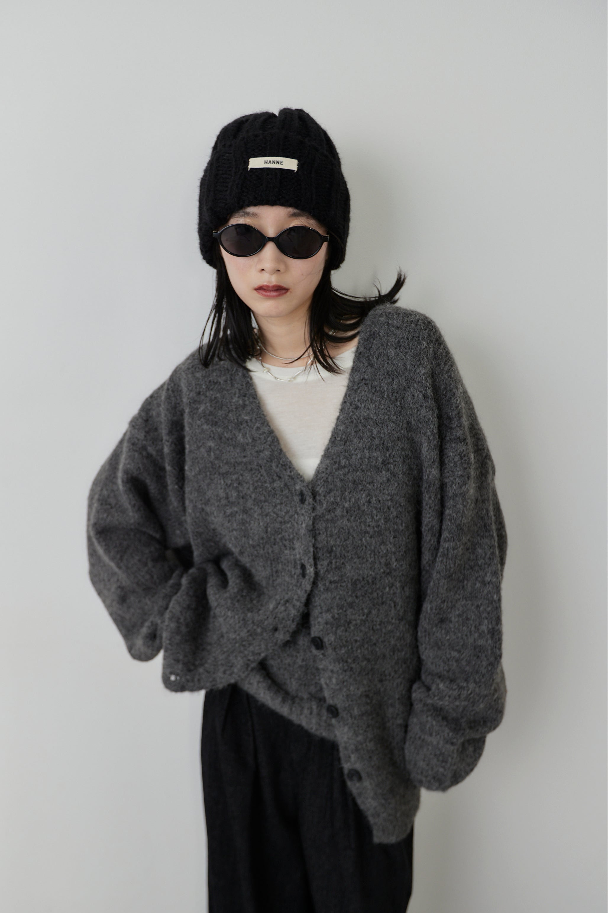 Mohair like knit cardigan