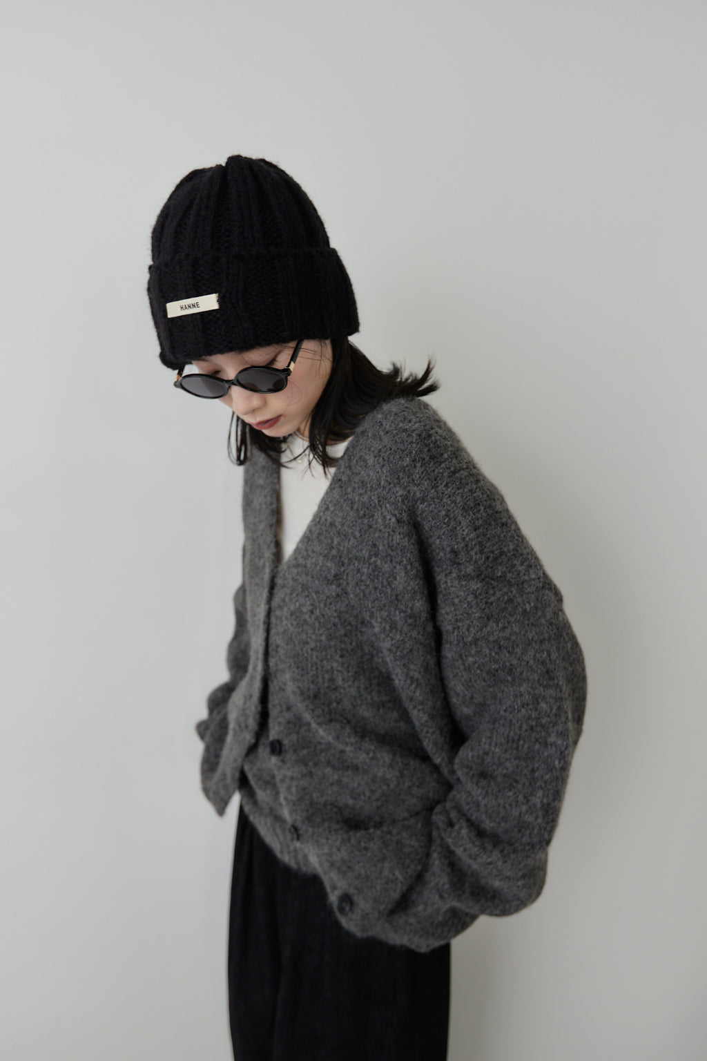 Mohair like knit cardigan