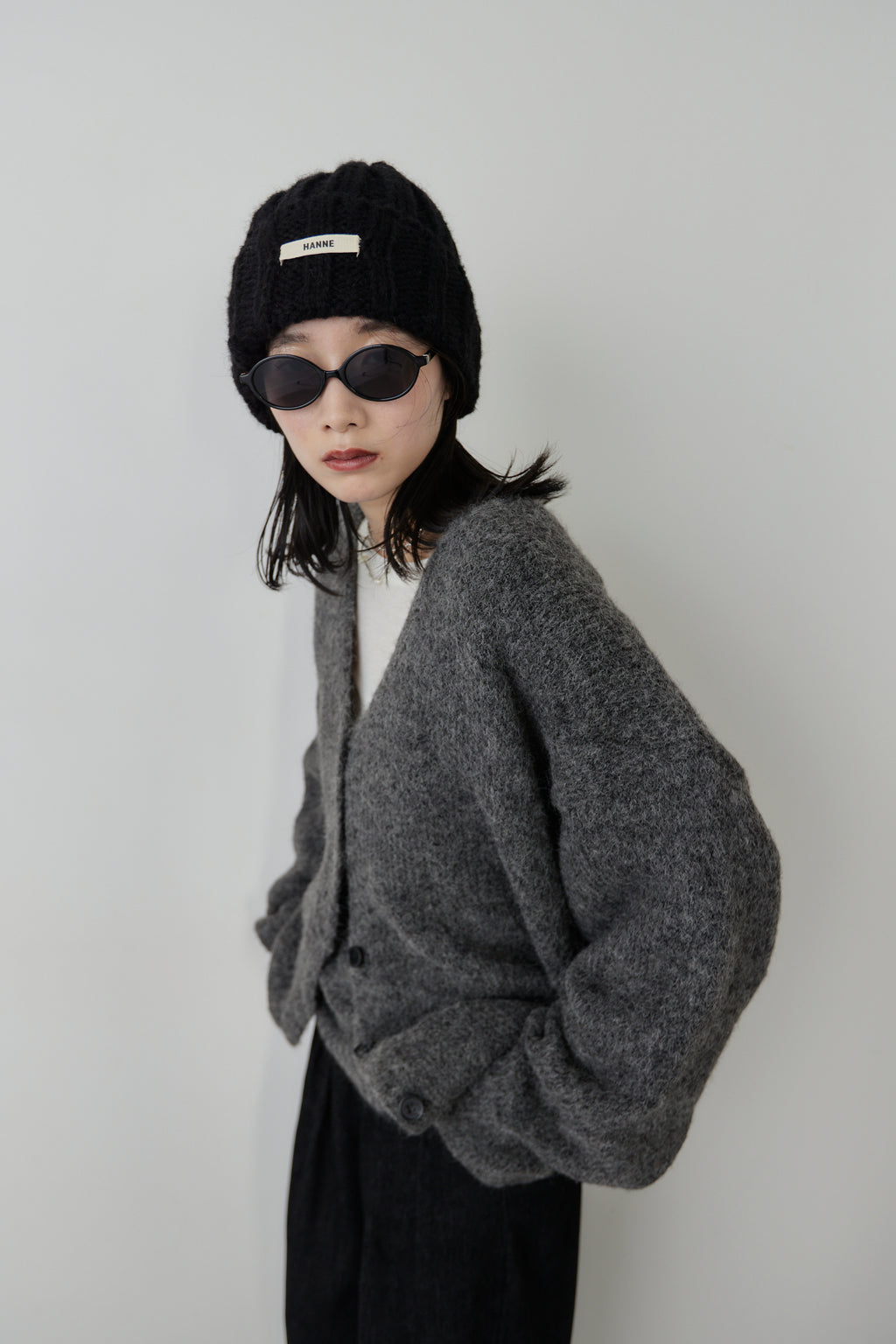 Mohair like knit cardigan