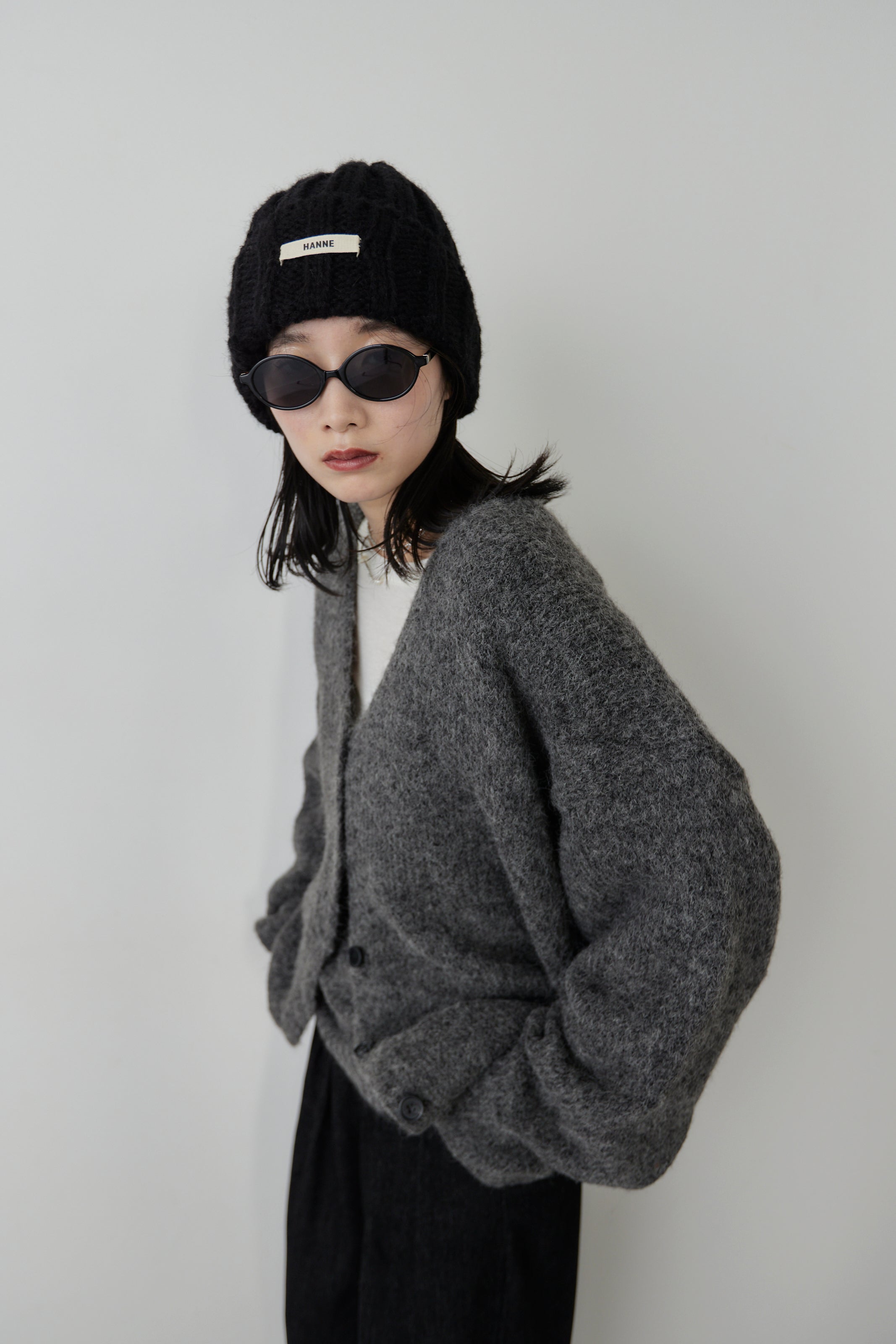 Mohair like knit cardigan