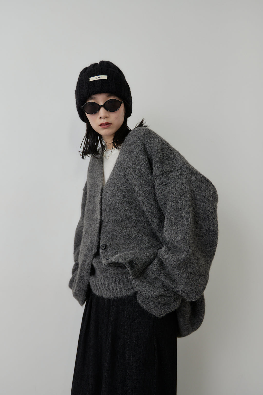 Mohair like knit cardigan