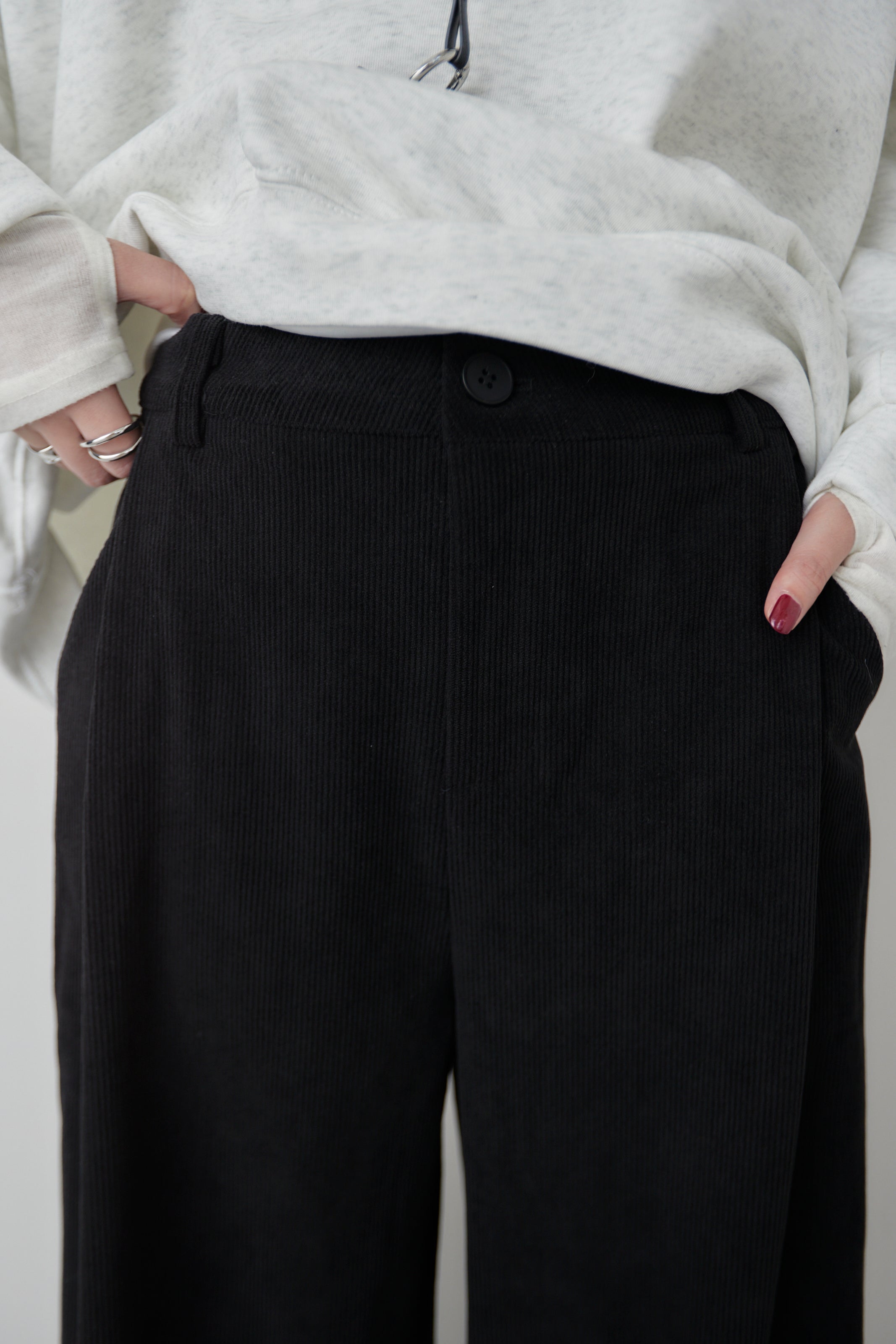 Corduroy tuck pants