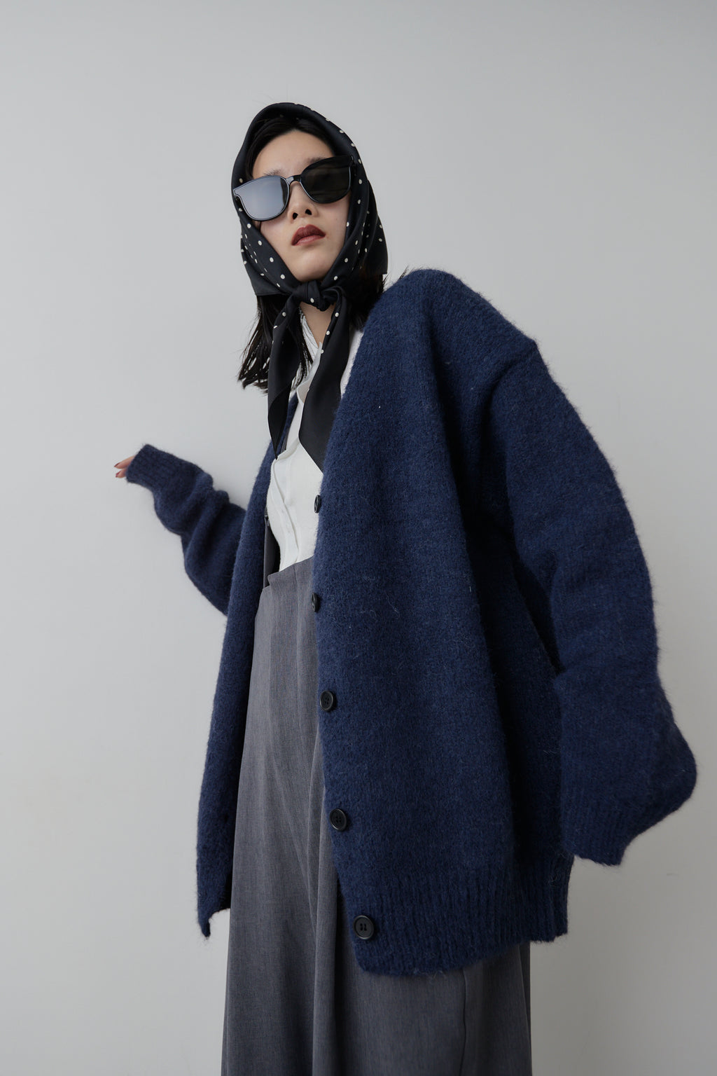 Mohair like knit cardigan