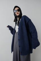 Mohair like knit cardigan