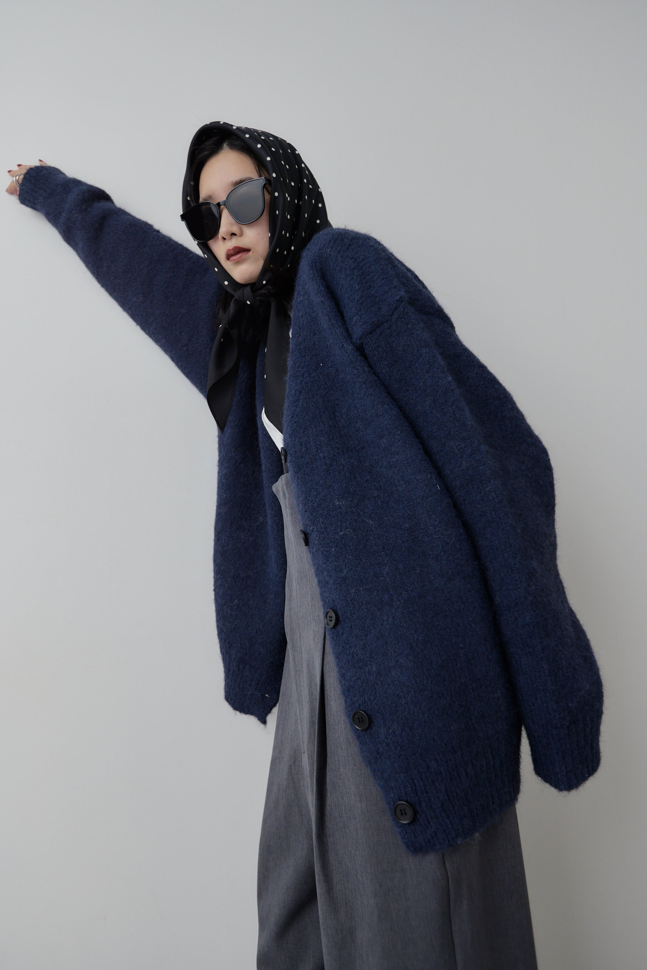 Mohair like knit cardigan