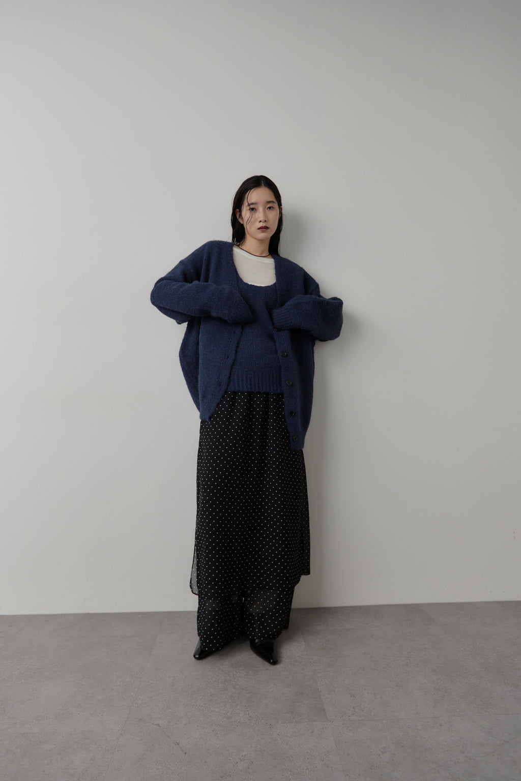 Mohair like knit cardigan