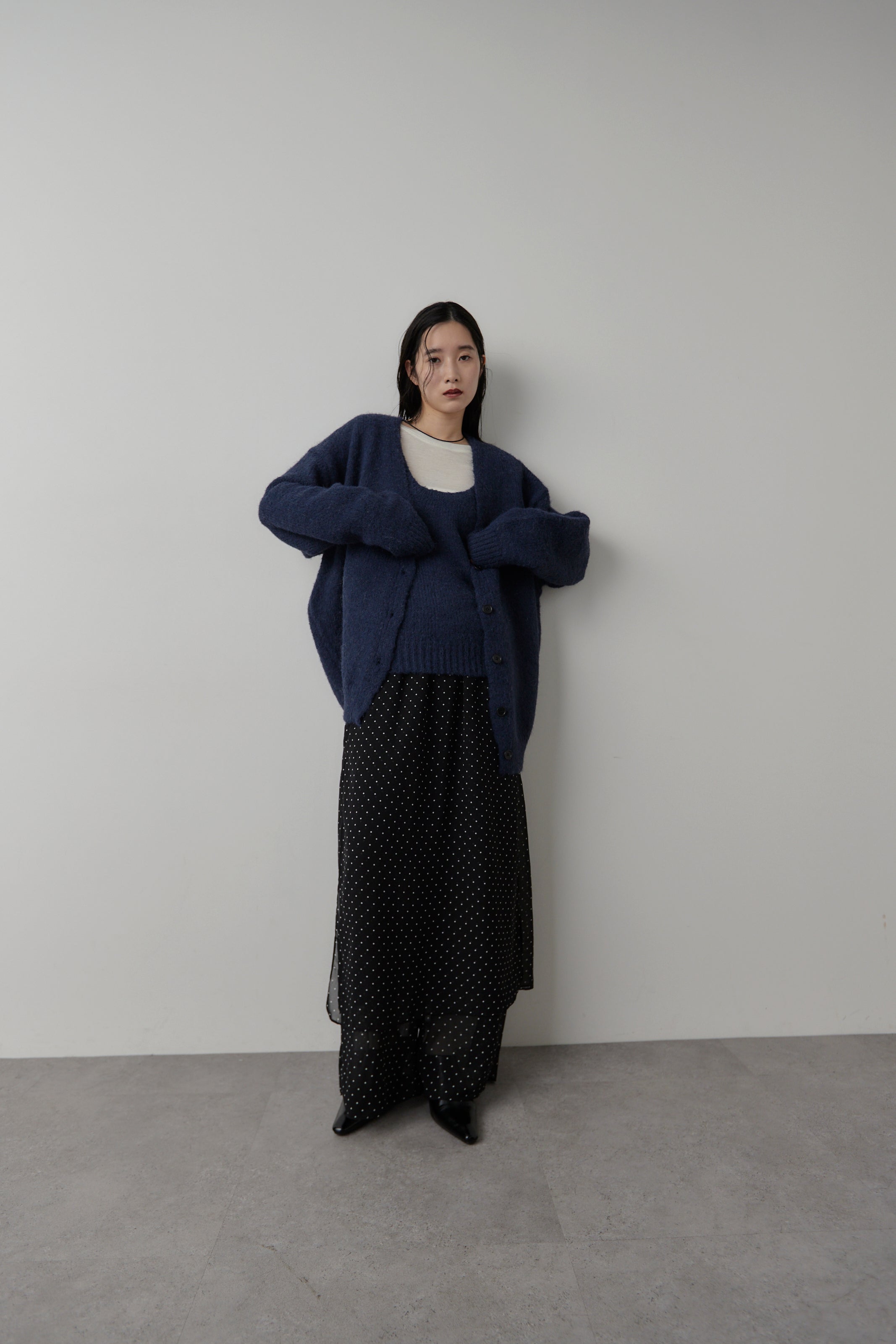 Mohair like knit cardigan