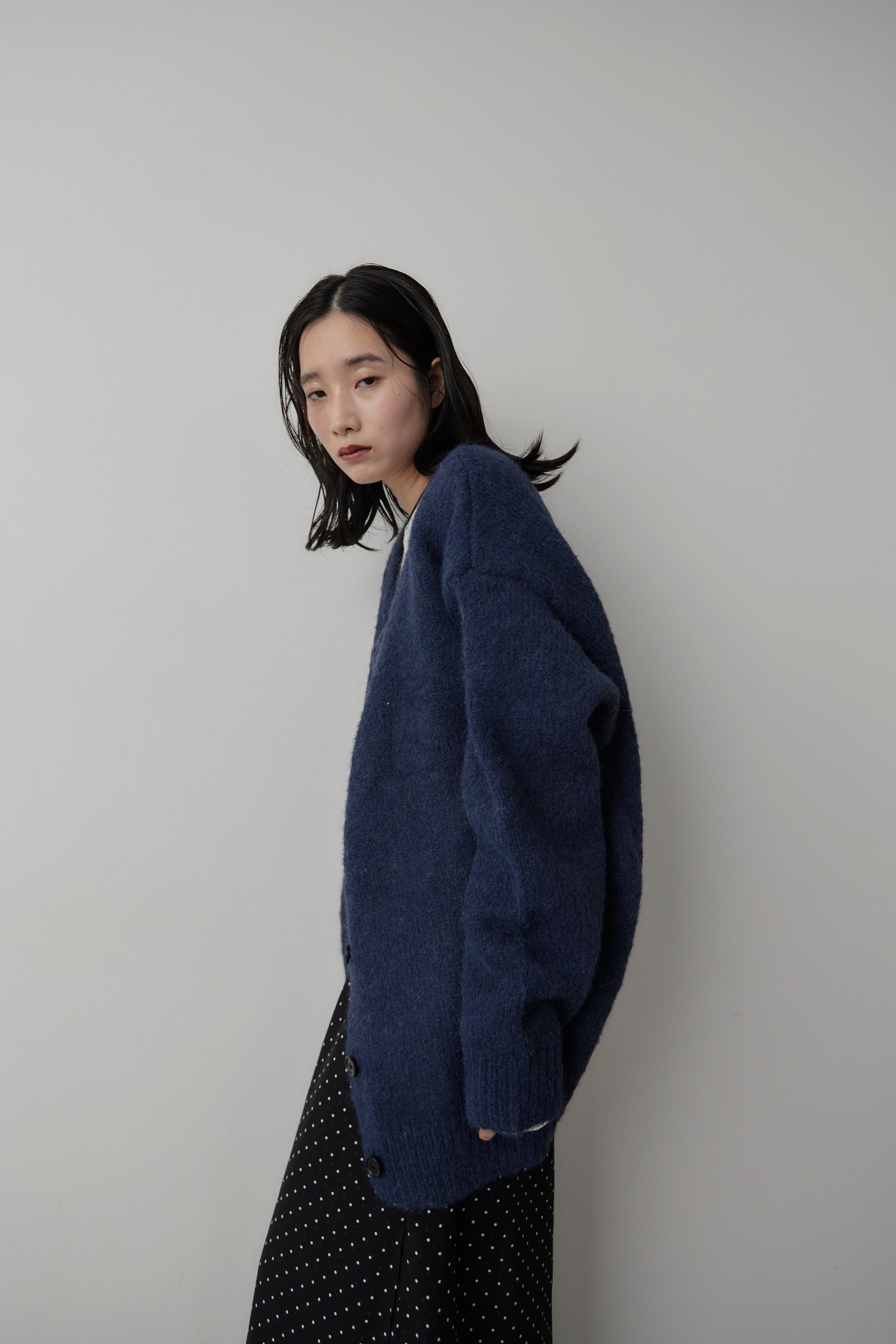 Mohair like knit cardigan