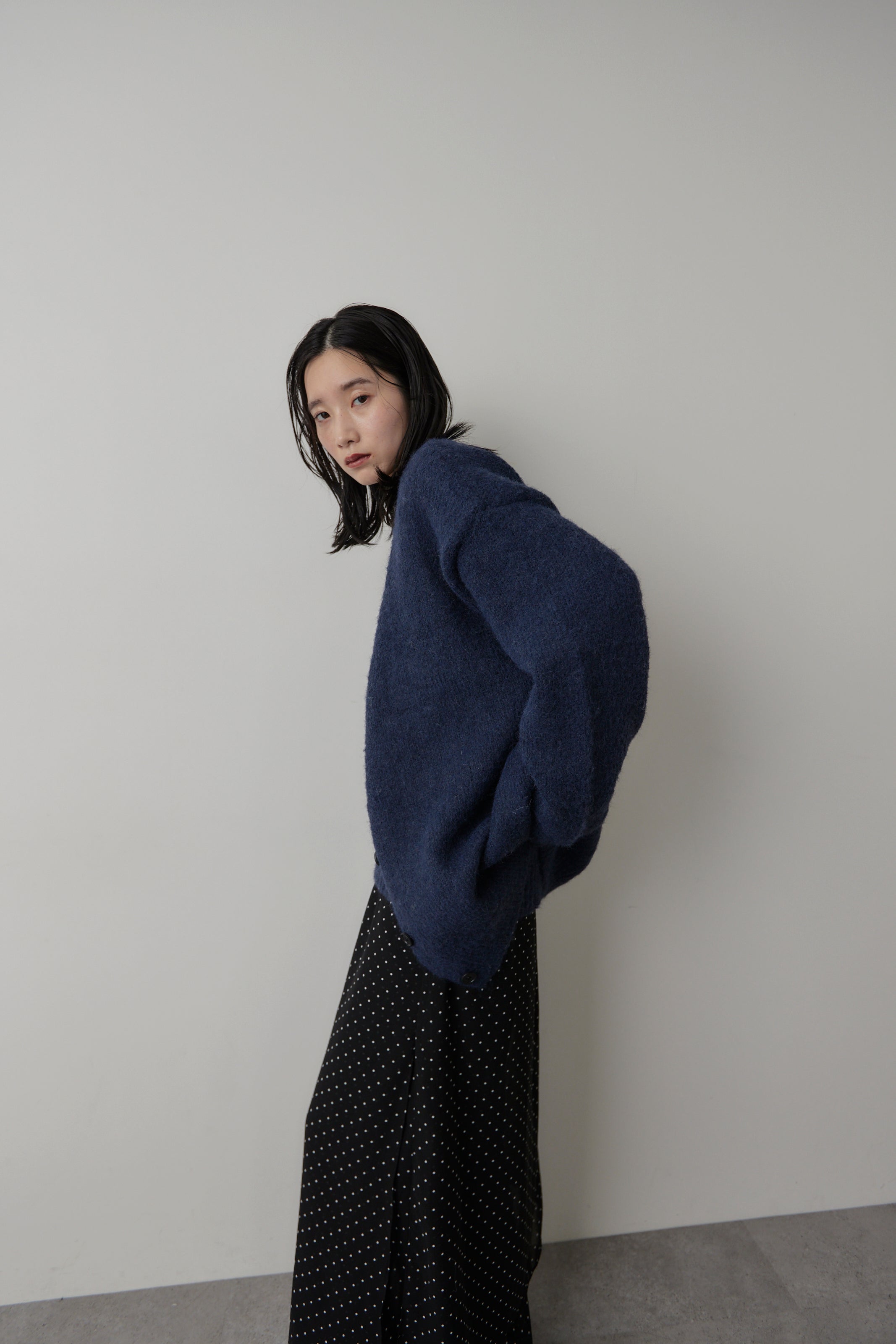 Mohair like knit cardigan