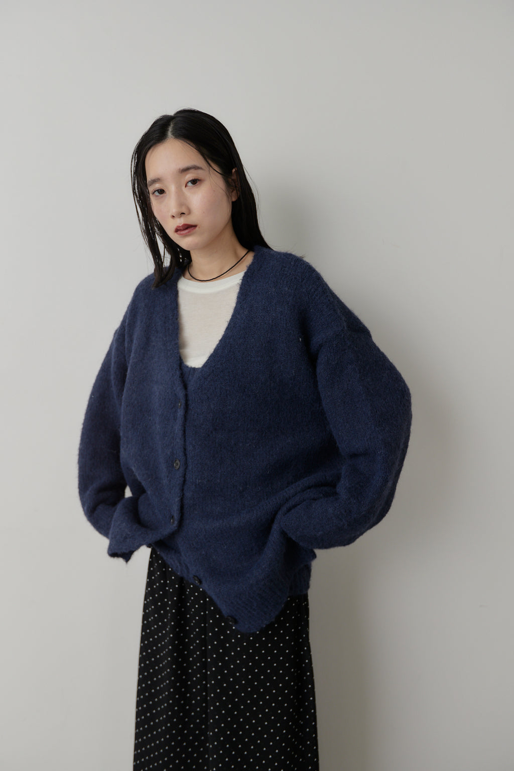 Mohair like knit cardigan