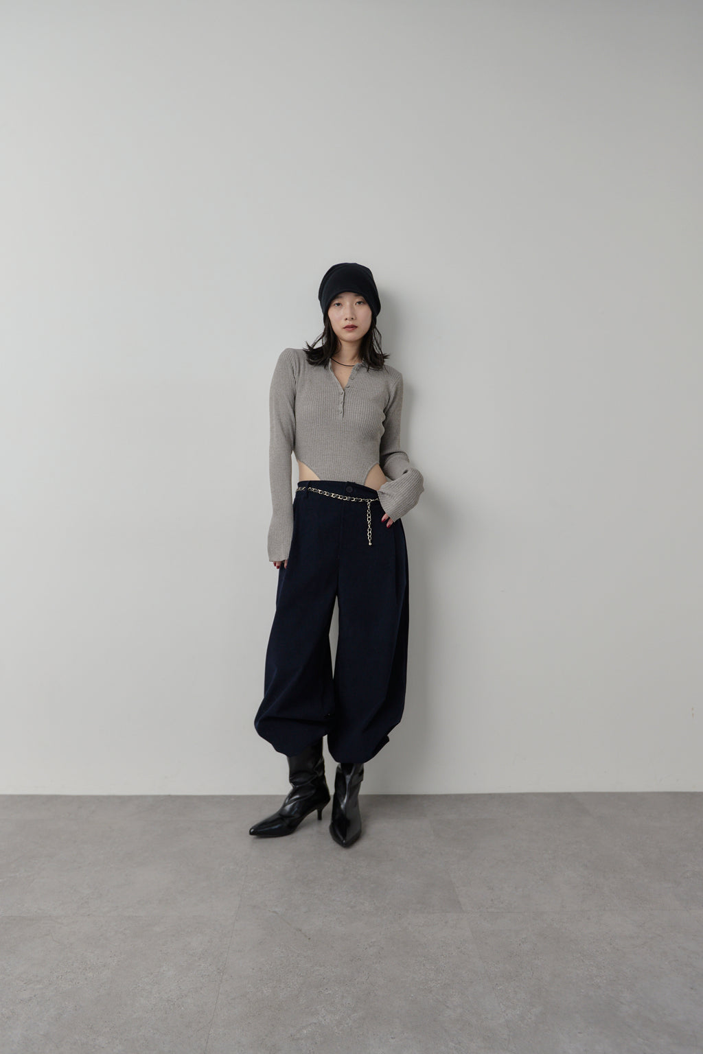 Poloknit bodysuit
