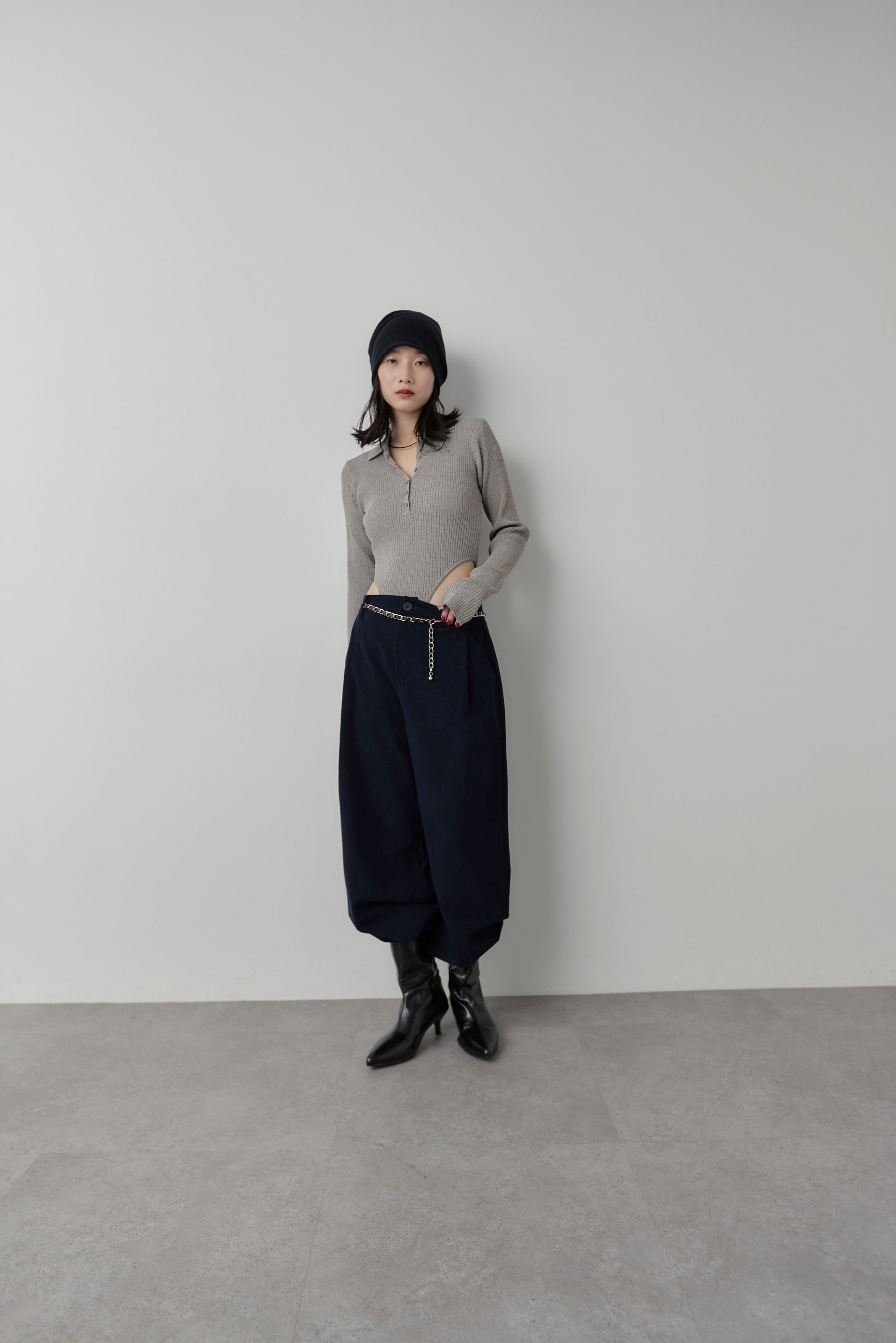 Poloknit bodysuit