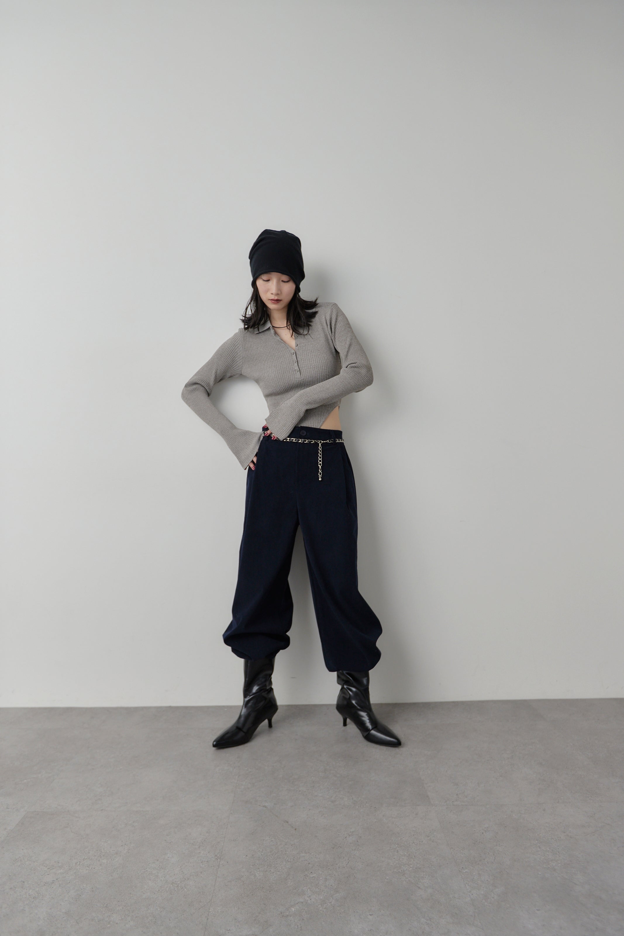 Poloknit bodysuit