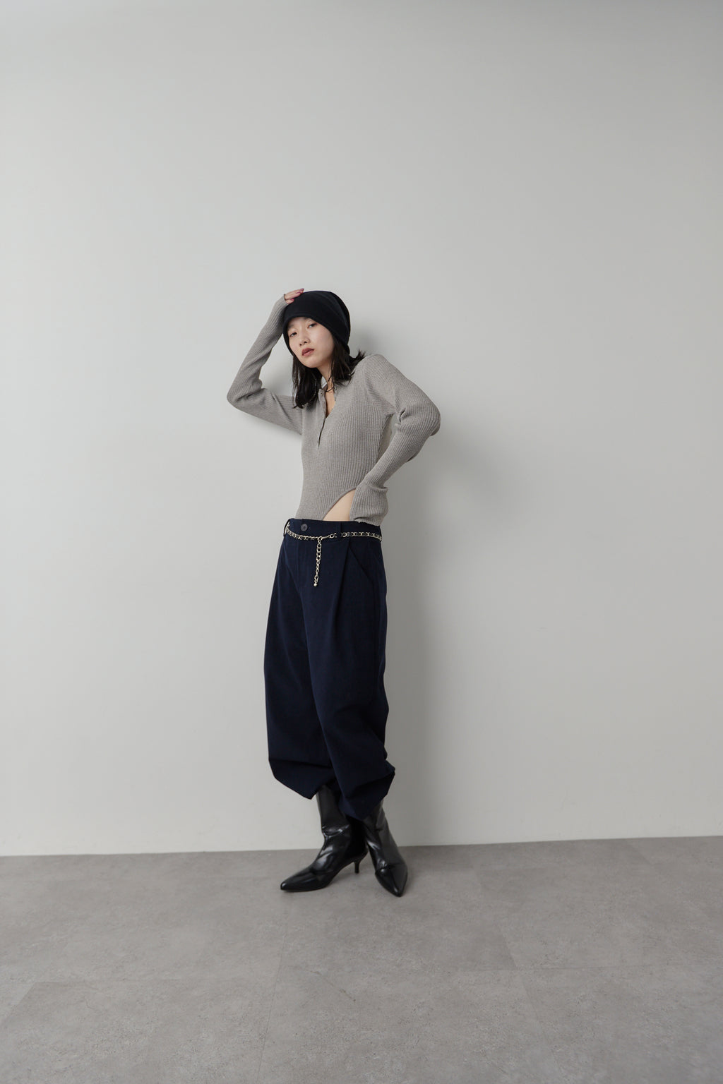 Poloknit bodysuit