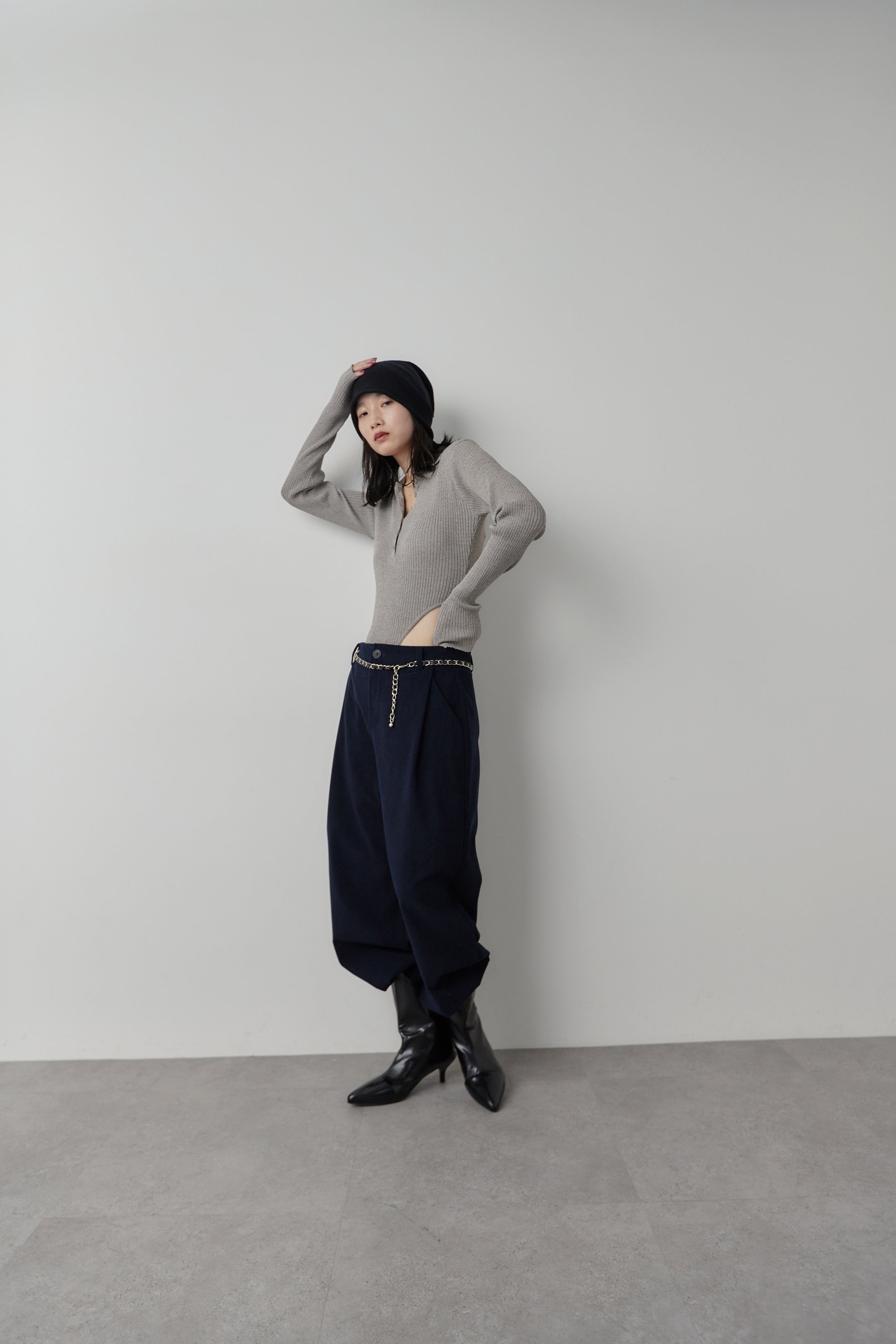 Poloknit bodysuit