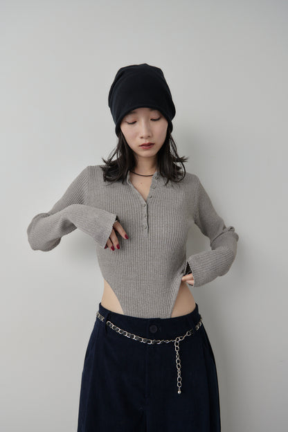 Poloknit bodysuit