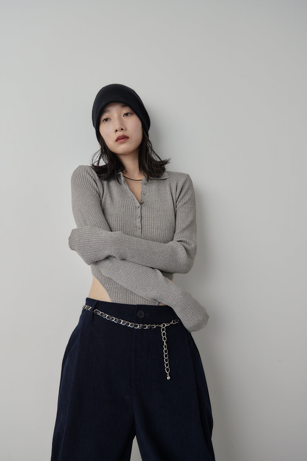 Poloknit bodysuit