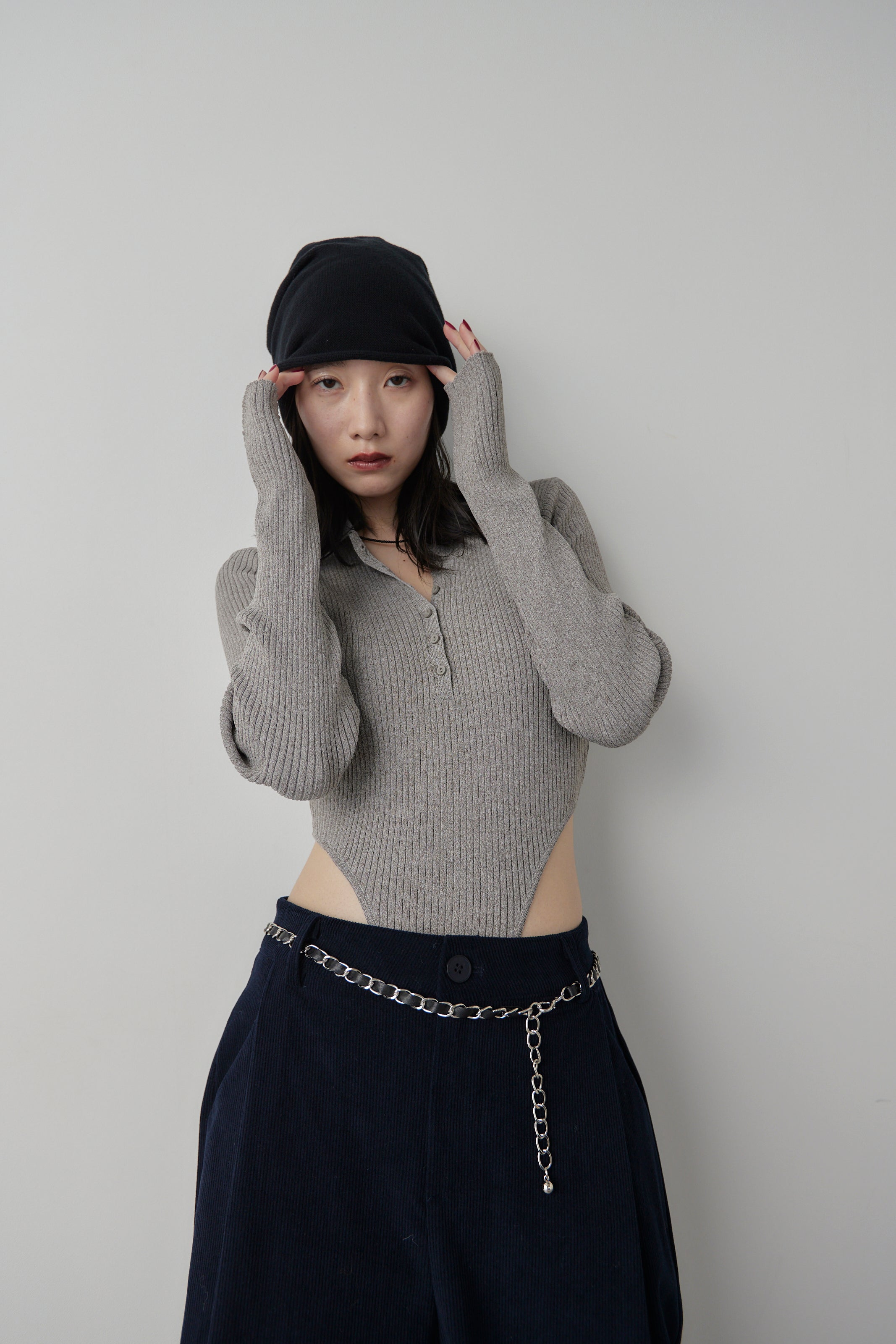 Poloknit bodysuit