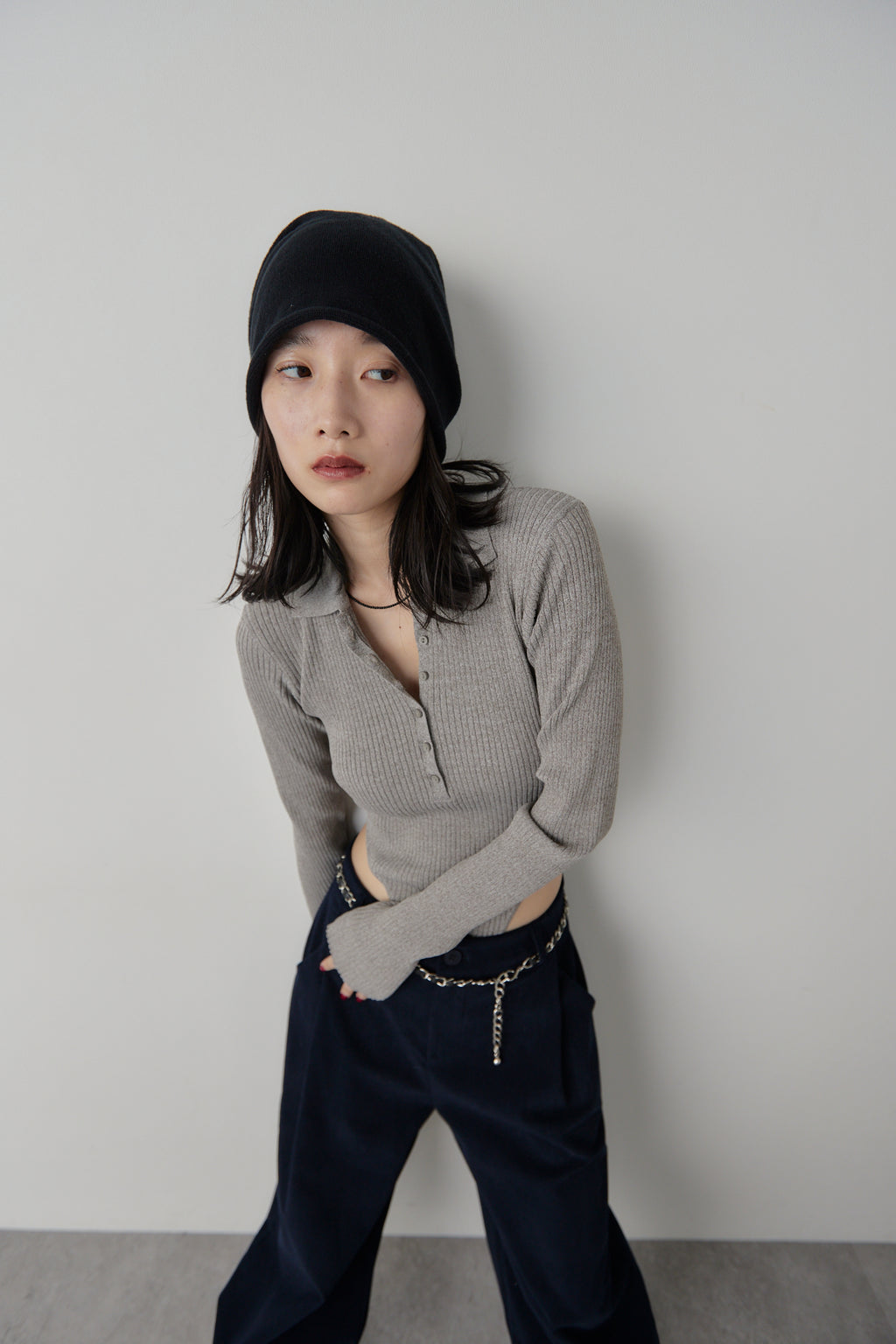Poloknit bodysuit