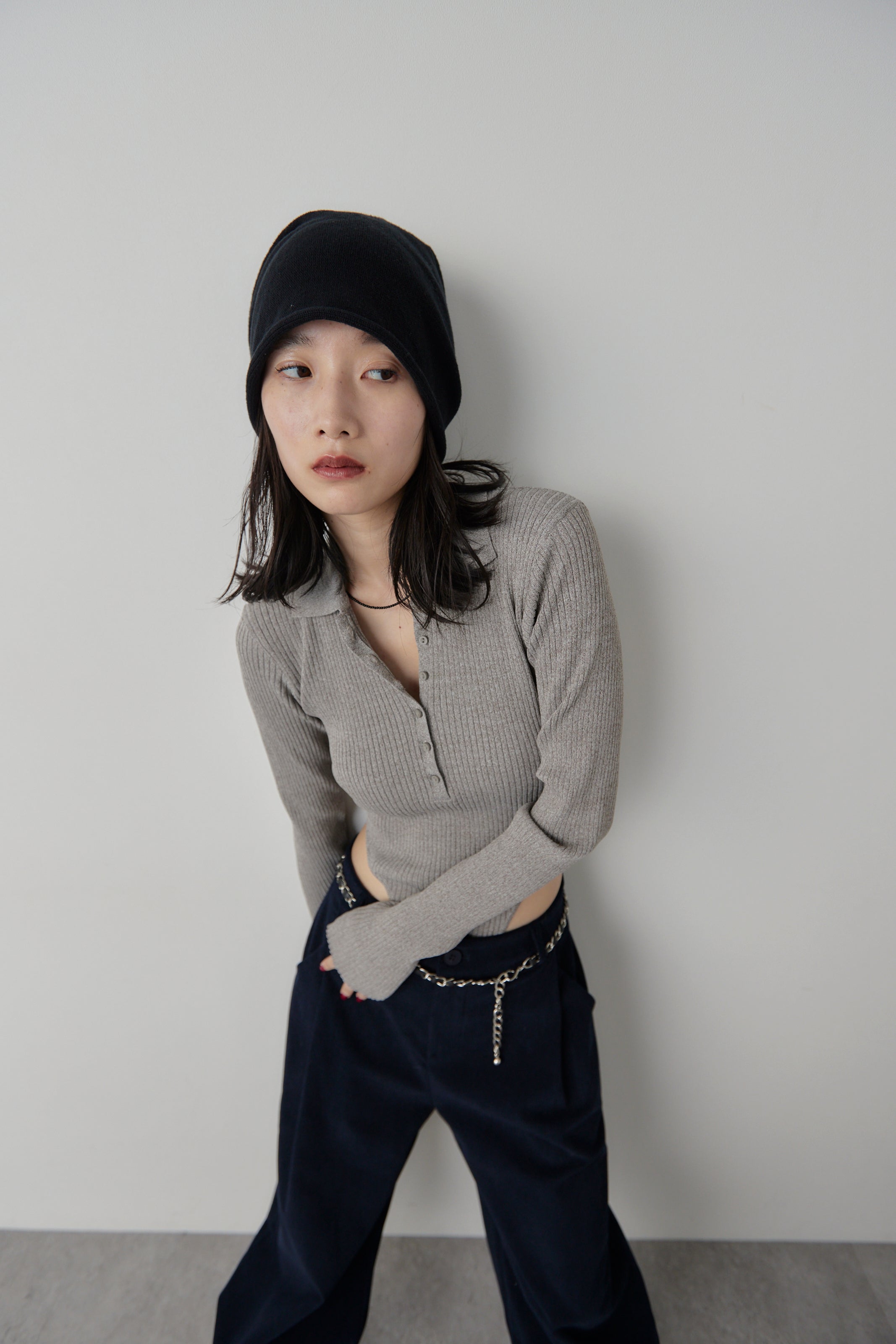 Poloknit bodysuit