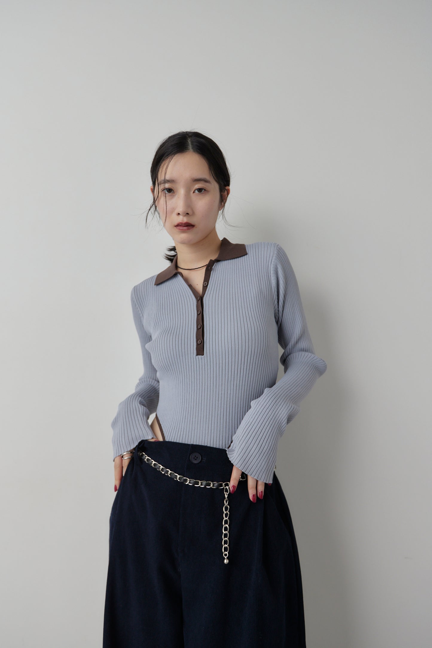 Poloknit bodysuit