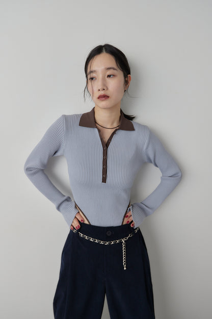 Poloknit bodysuit