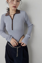 Poloknit bodysuit