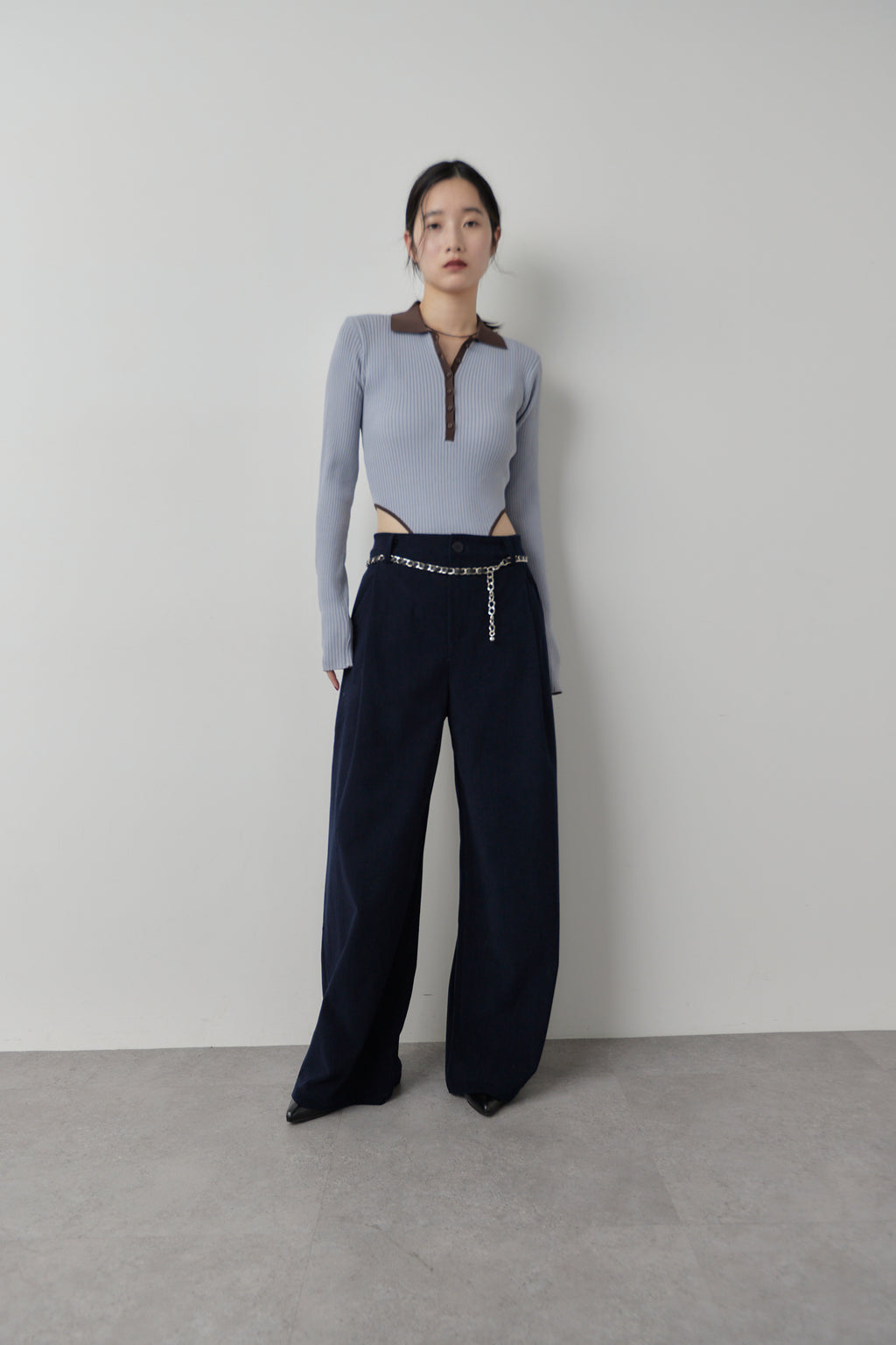 Poloknit bodysuit