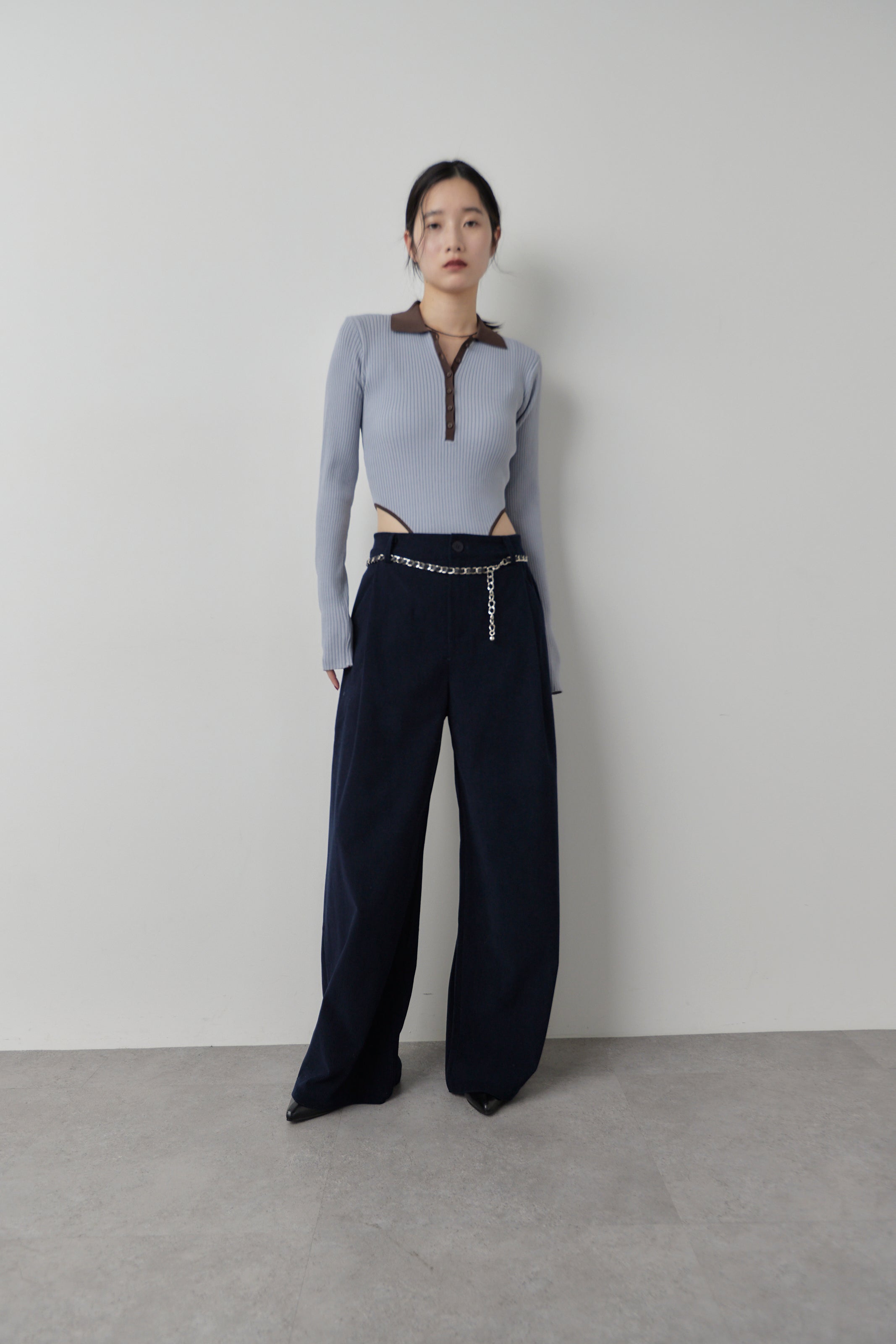 Poloknit bodysuit