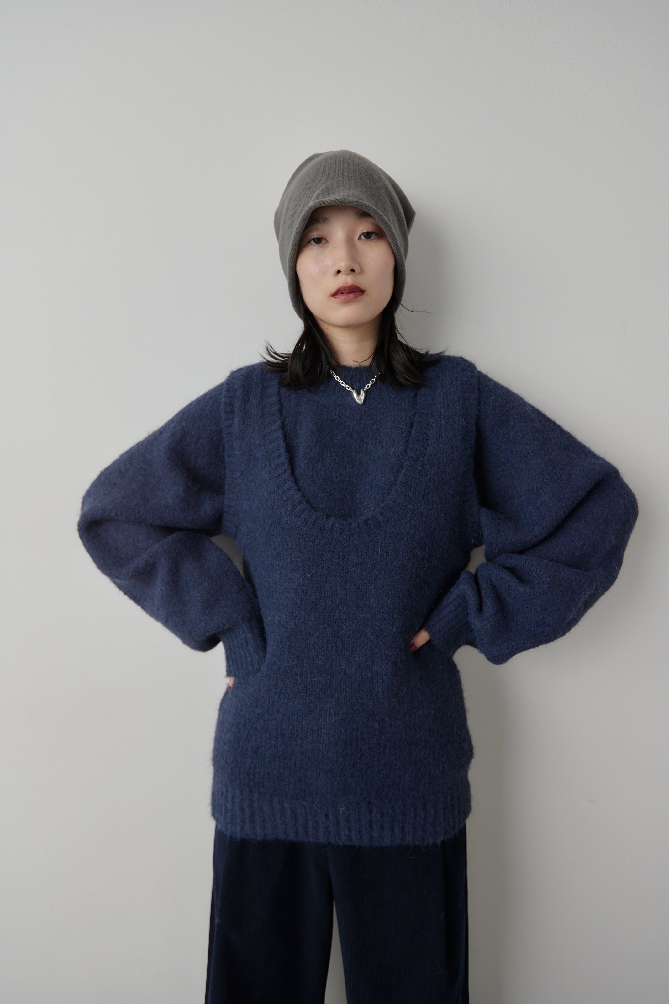 Mohair like knit pullover