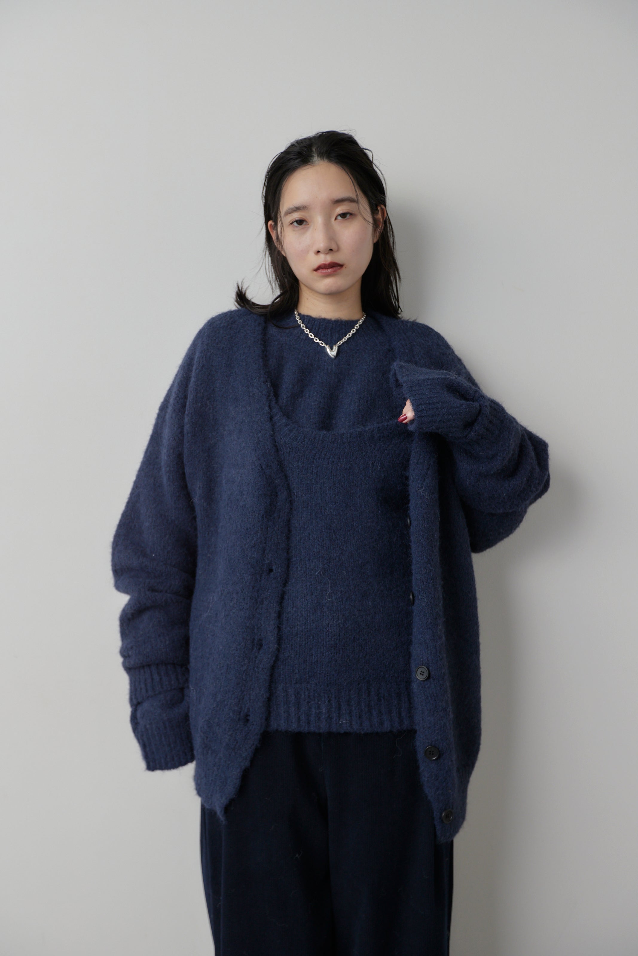Mohair like knit cardigan