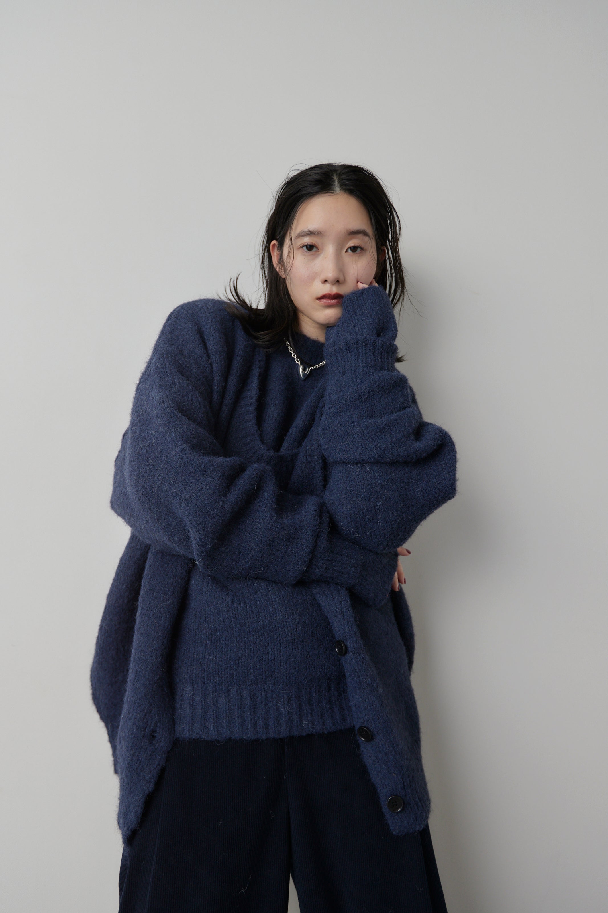 Mohair like knit cardigan