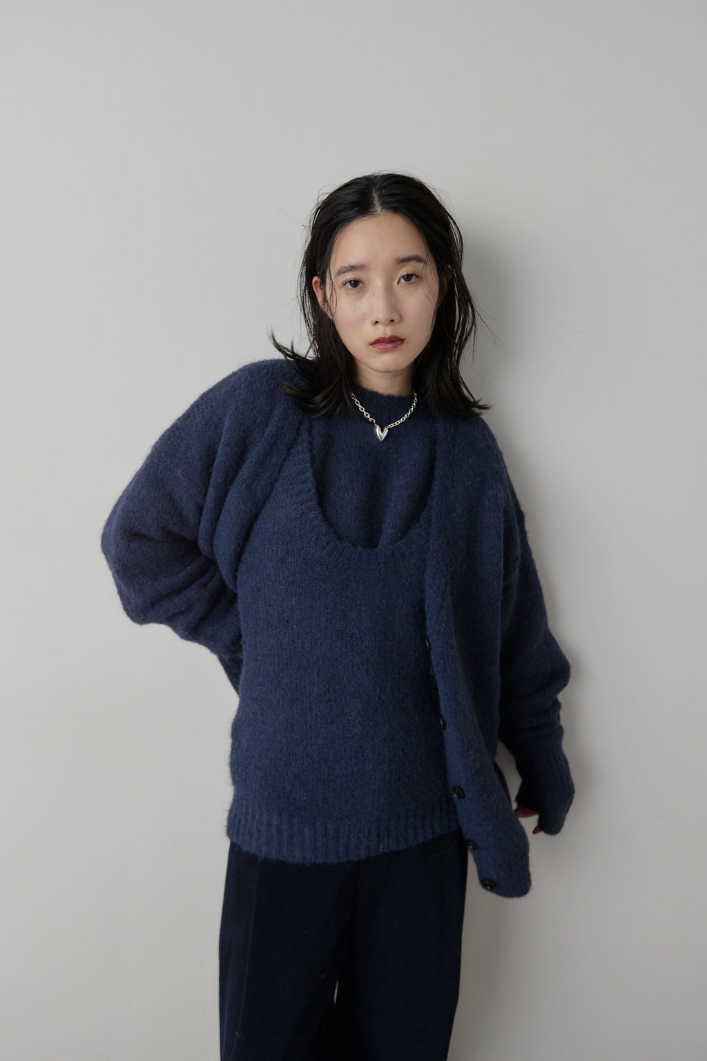 Mohair like knit cardigan
