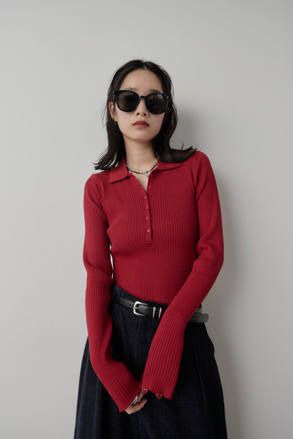 Poloknit bodysuit