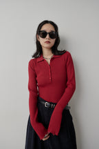 Poloknit bodysuit