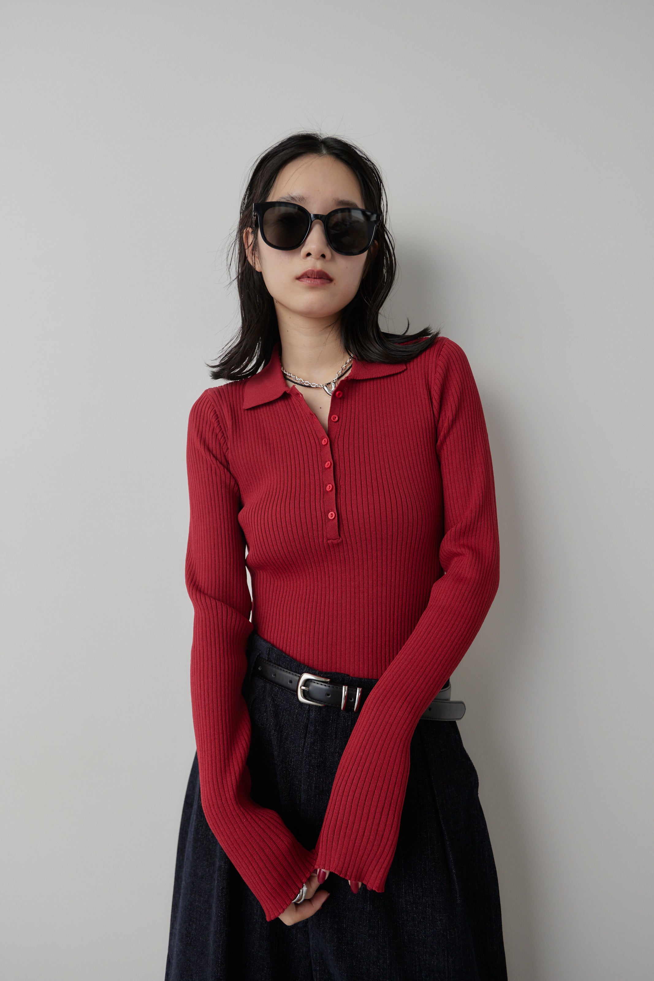 Poloknit bodysuit