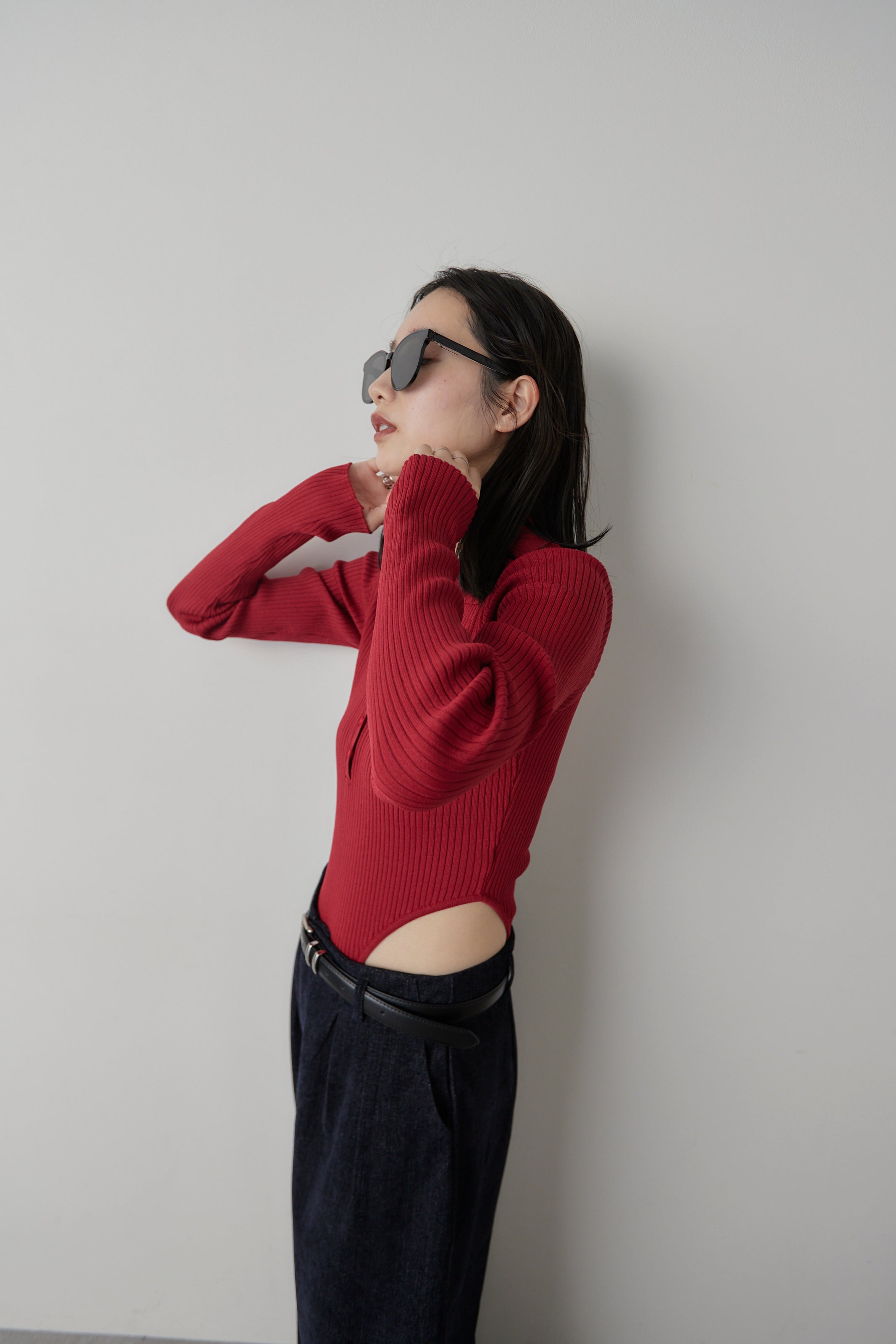 Poloknit bodysuit