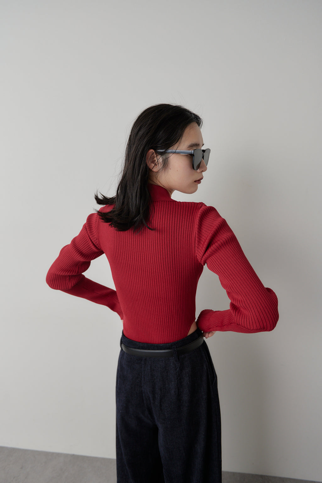 Poloknit bodysuit