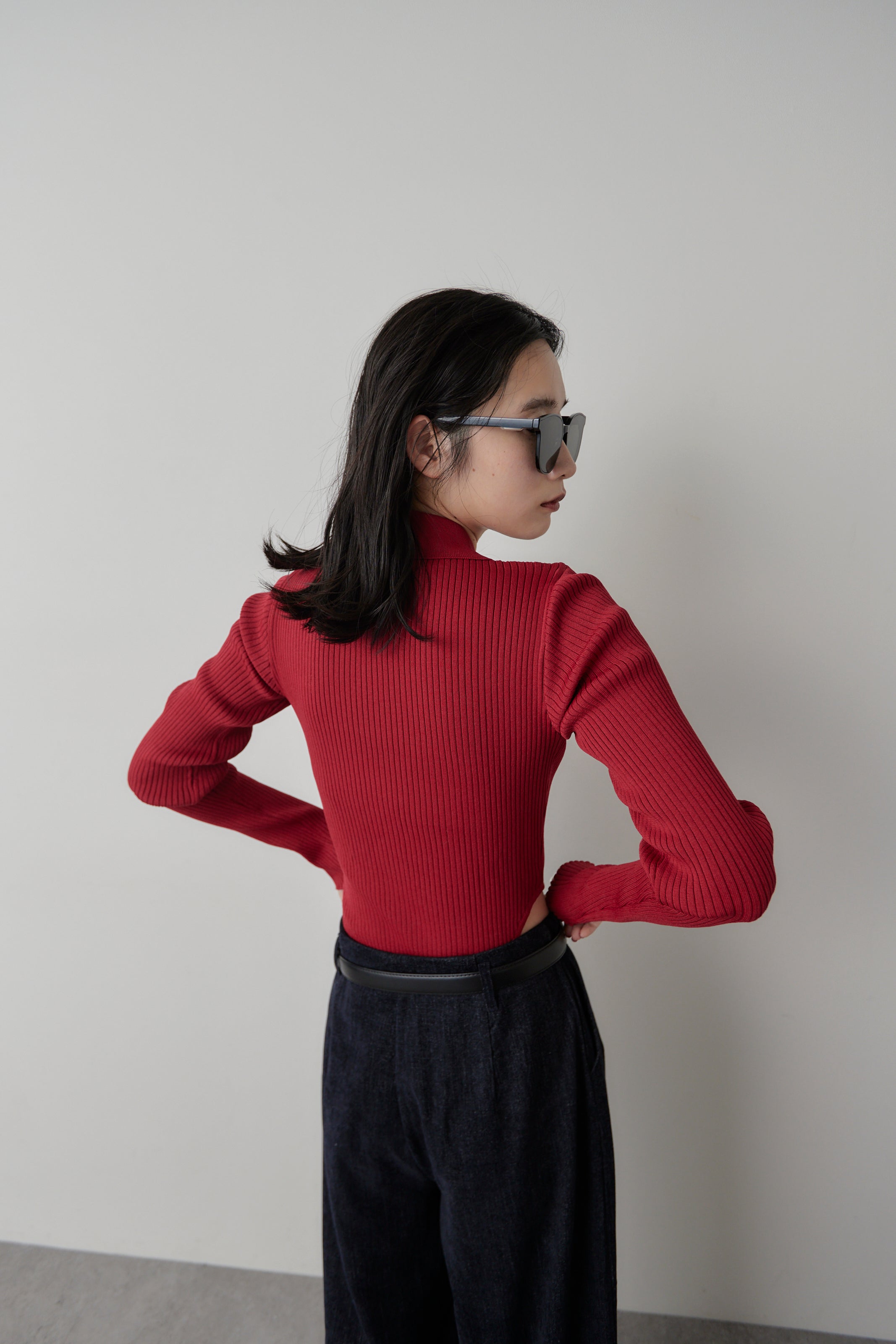Poloknit bodysuit