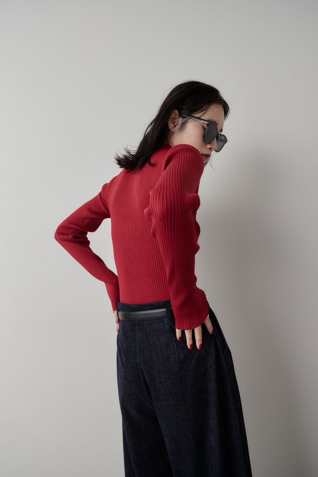 Poloknit bodysuit