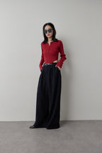 Poloknit bodysuit