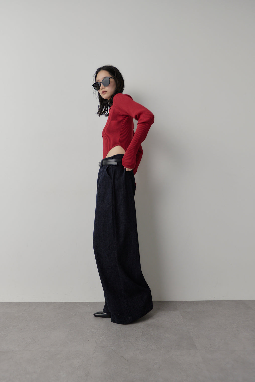 Poloknit bodysuit