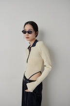 Poloknit bodysuit